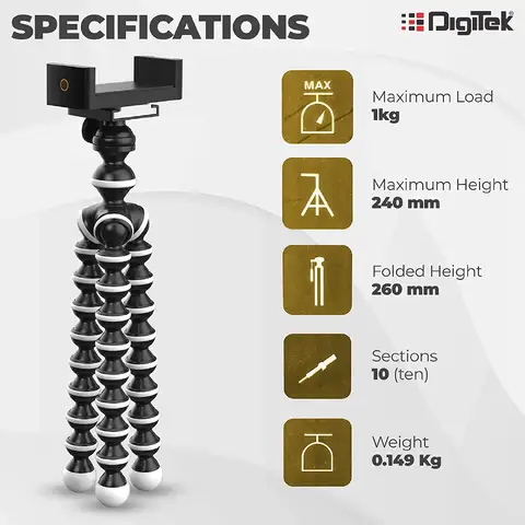 Digitek Flexible Stand For Smartphones. DTR-260-GT