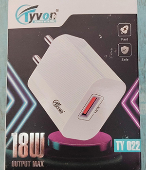 Tyvon TY-022 18w Smartphone Charger With Micro USB Cable