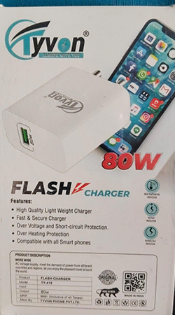 Tyvon 80w Flash Charger for smartphone TY-415