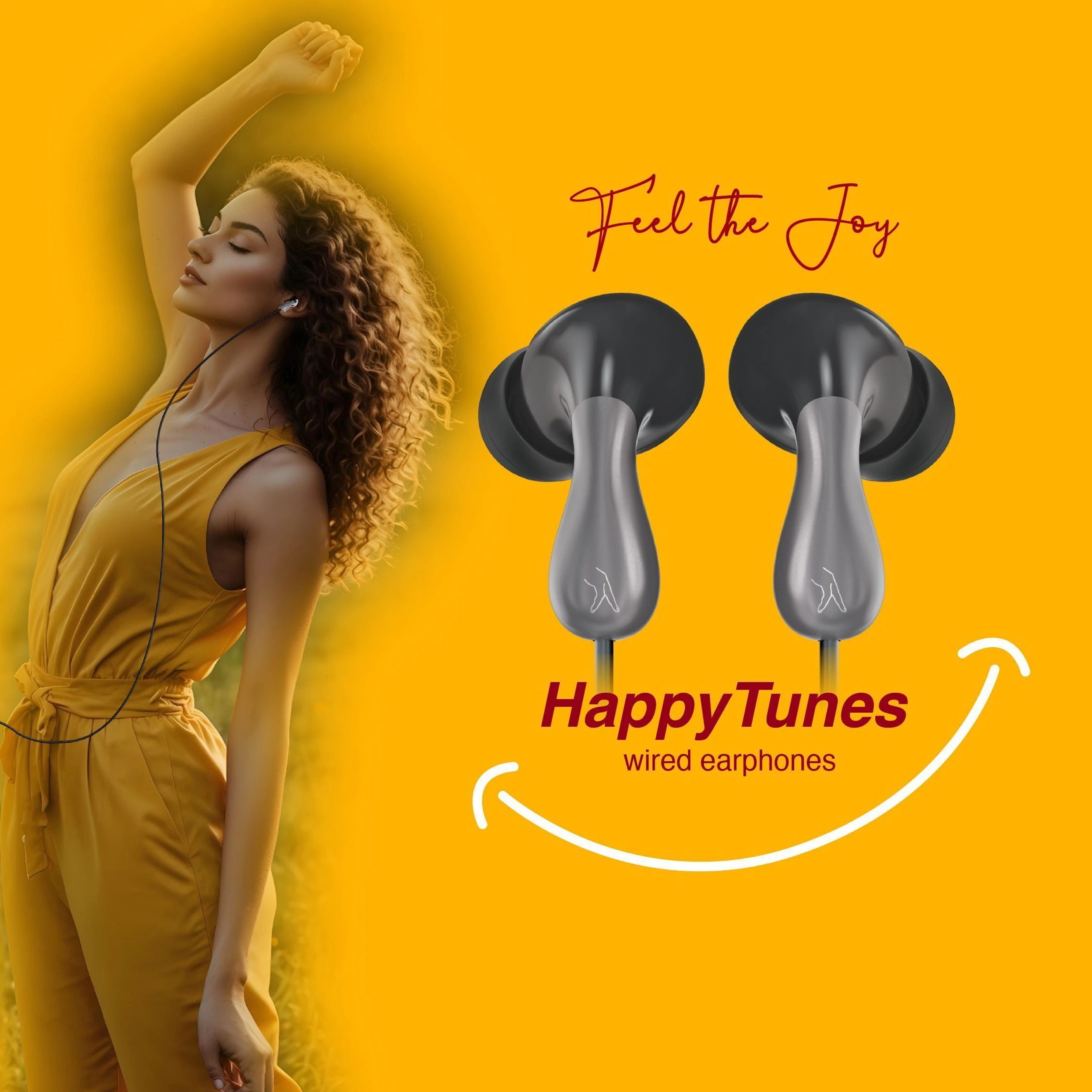 Fingers HappyTunes in Ear Wired Earphone. Color Black